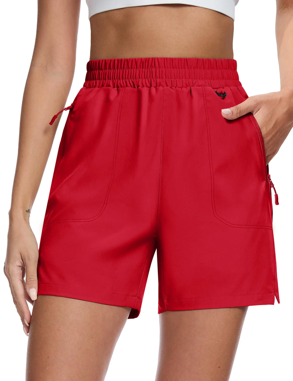 TACVASEN Women's 5" Hiking Cargo Shorts UPF 50+ Quick Dry Lightweight Golf Athletic Casual Summer Shorts with 3 Pockets Elastic
