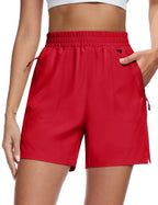 TACVASEN Women's 5" Hiking Cargo Shorts UPF 50+ Quick Dry Lightweight Golf Athletic Casual Summer Shorts with 3 Pockets Elastic