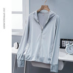 UPF50+ Sun Protection jacket women Ice Silk Hooded Coat for Summer Air Conditioning Clothing Breathable Solid Color