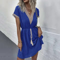 Lace V-Neck Midi Dress