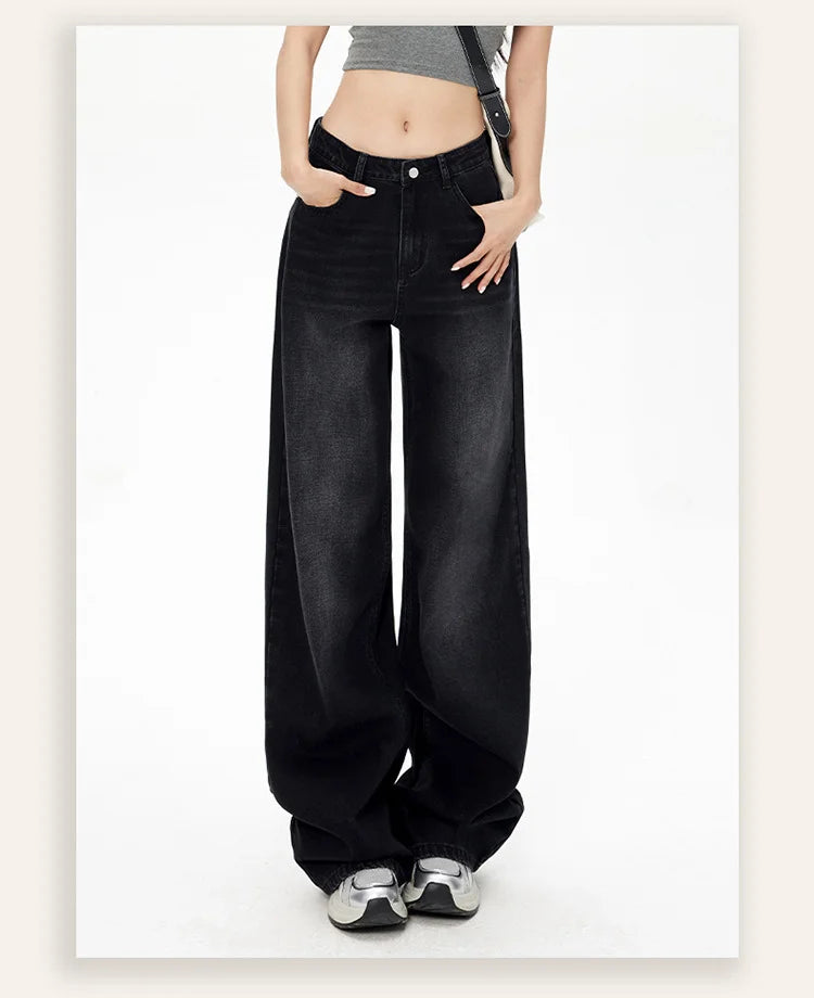 Denim High-Waist Straight-Leg Jeans