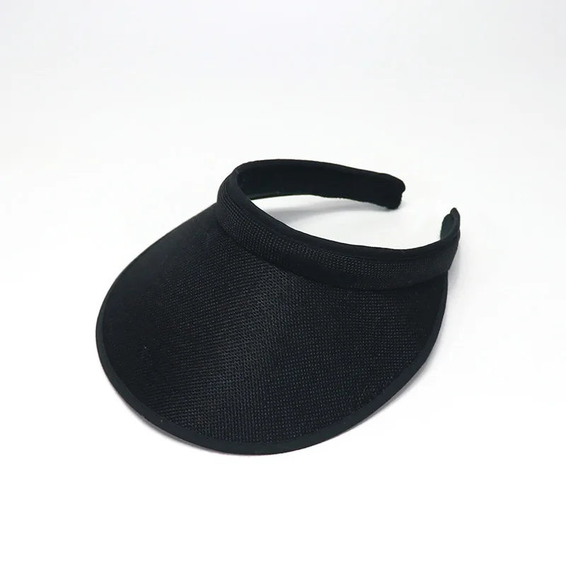 Open-Crown Straw Sun Visor