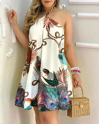 Boho Print Halter Dress