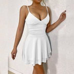 Pleated Halter Mini Dress