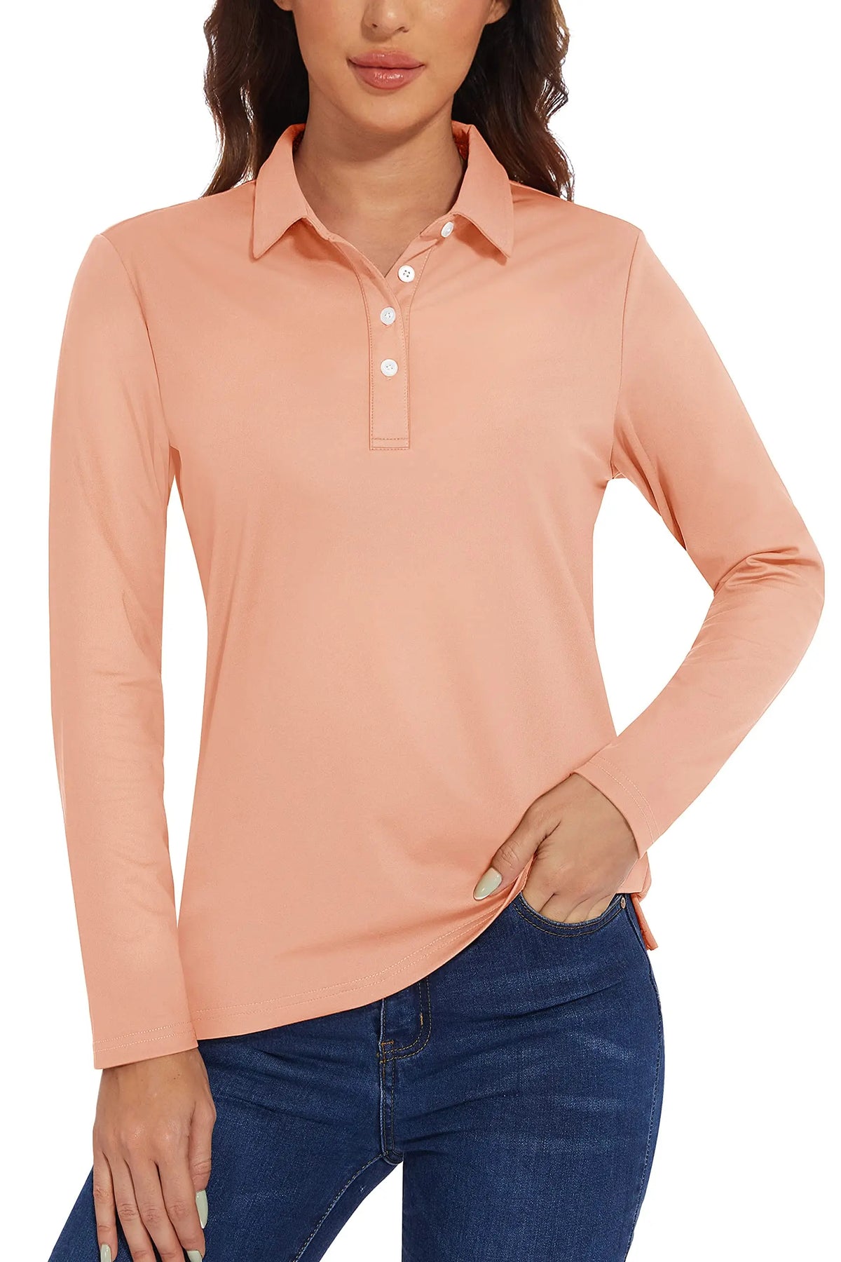 UPF 50+ Long-Sleeve Golf Polo