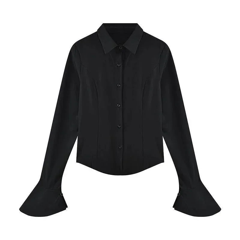 Flared Slim-Fit Blouse