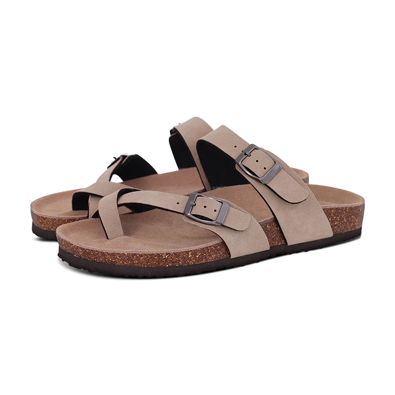 Suede Cork-Footbed Mules