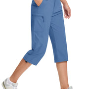 TACVASEN Quick Dry Knee Length Nylon Capris Womens Summer Hiking Casual Cargo Short Pant Lightweight Waterproof Shorts 5 Pockets