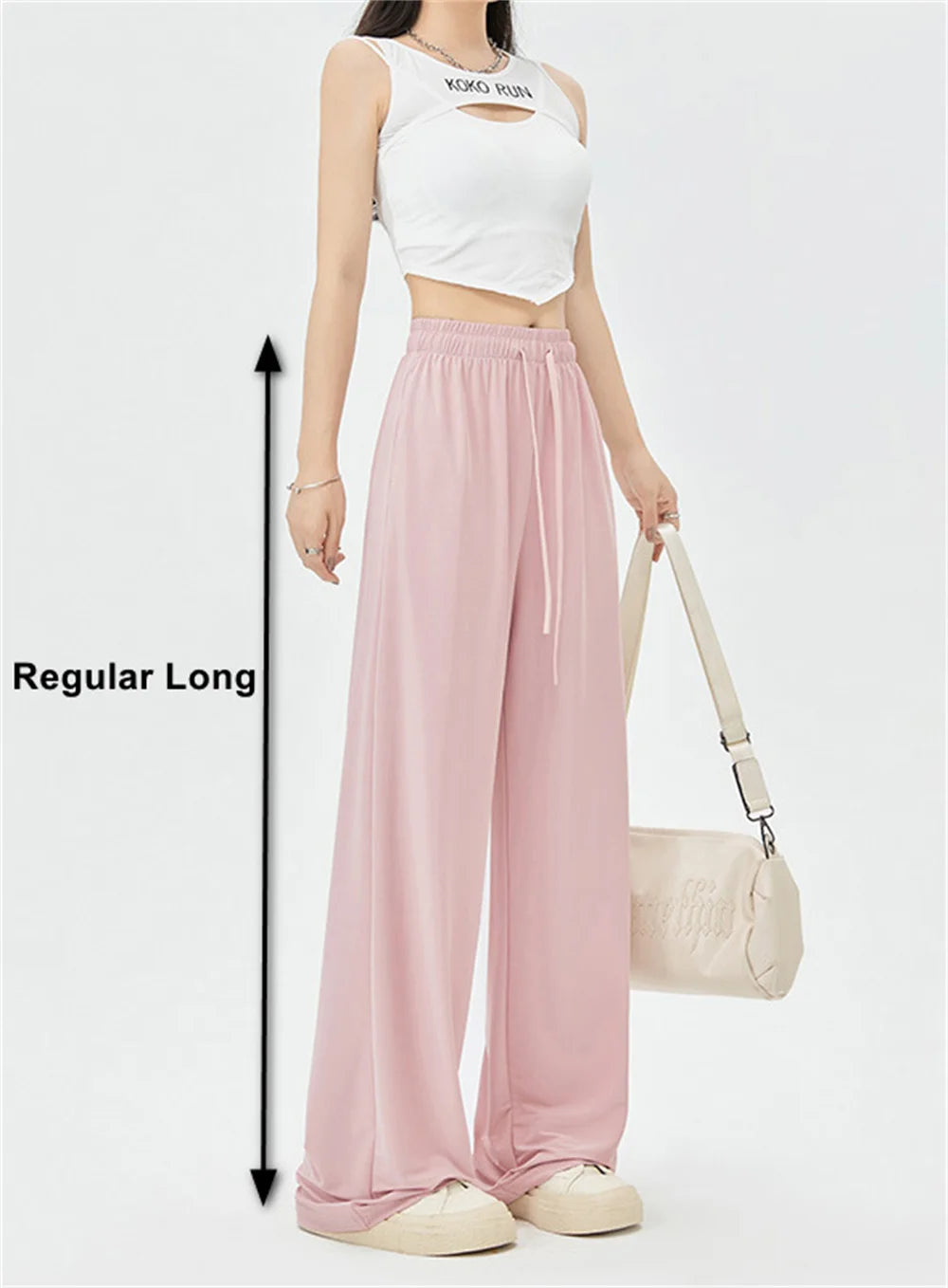Summer Ice  Pants  Wide Leg Petite To Regular UPF50+  Sunscreen Pants, Breathable, Thin, Hanging Casual Pants Elastic Stretchy