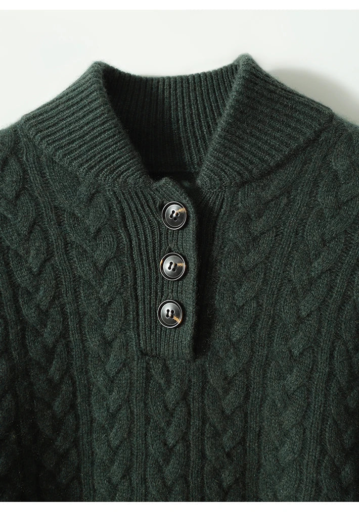 Arden Cable-Knit Cashmere Blend Sweater – Grey