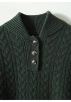 Arden Cable-Knit Cashmere Blend Sweater – Grey