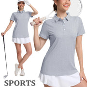 TACVASEN 4 Buttons Polos T-Shirts Womens Summer Short Sleeve Athletic Golf Polos Tee Shirts Sports Casual Work Pullover T-shirts