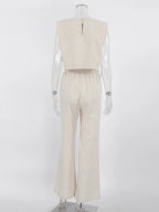 Linen Crop Top & Pants Set