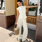 Cotton-Linen Vest & Trousers Set