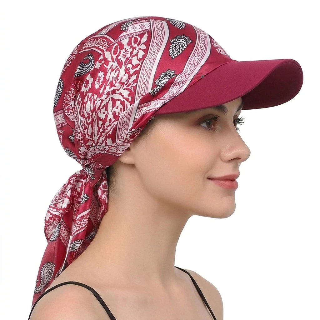 Satin Print Scarf Cap