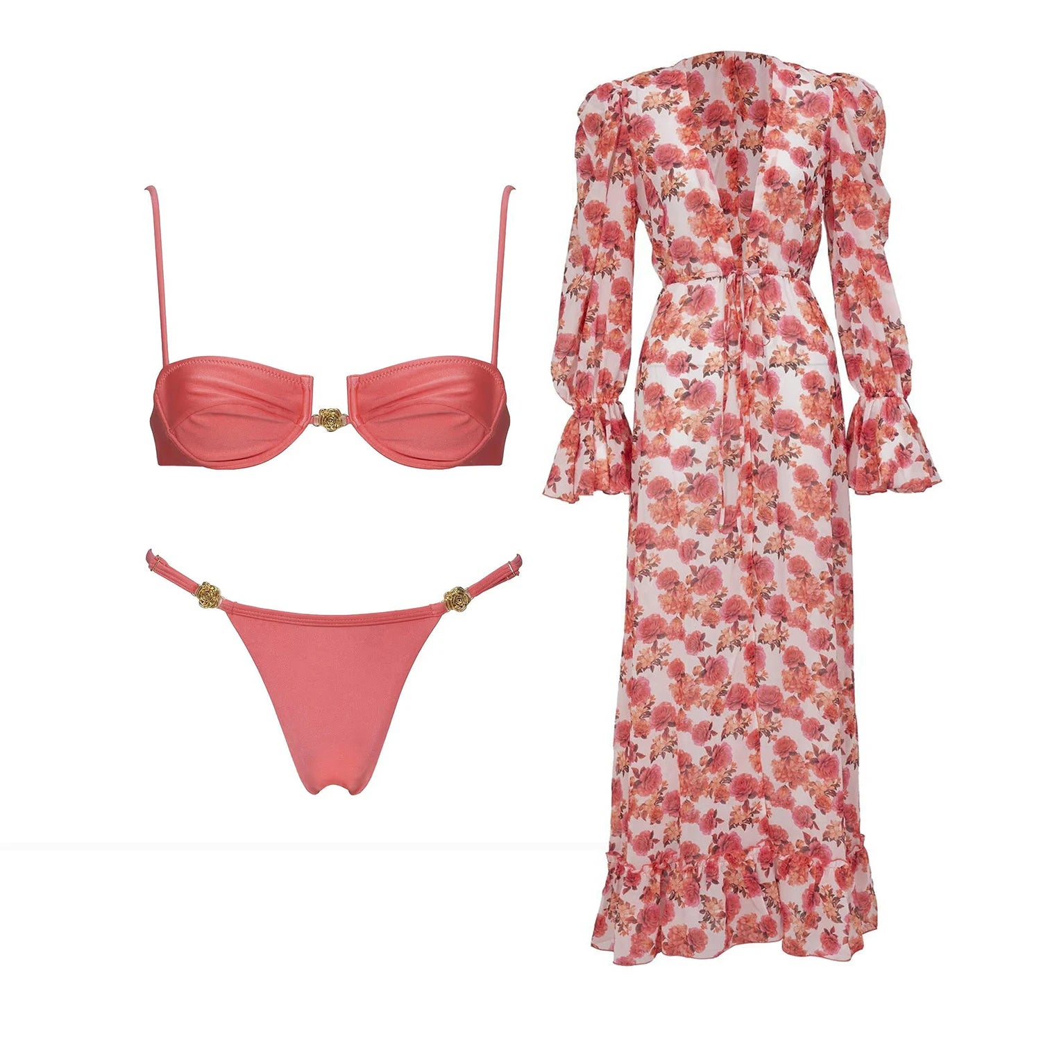 Aurelia Sun Printed Three-Piece Bikini Set – Multi-Colour Set 3 – image 14