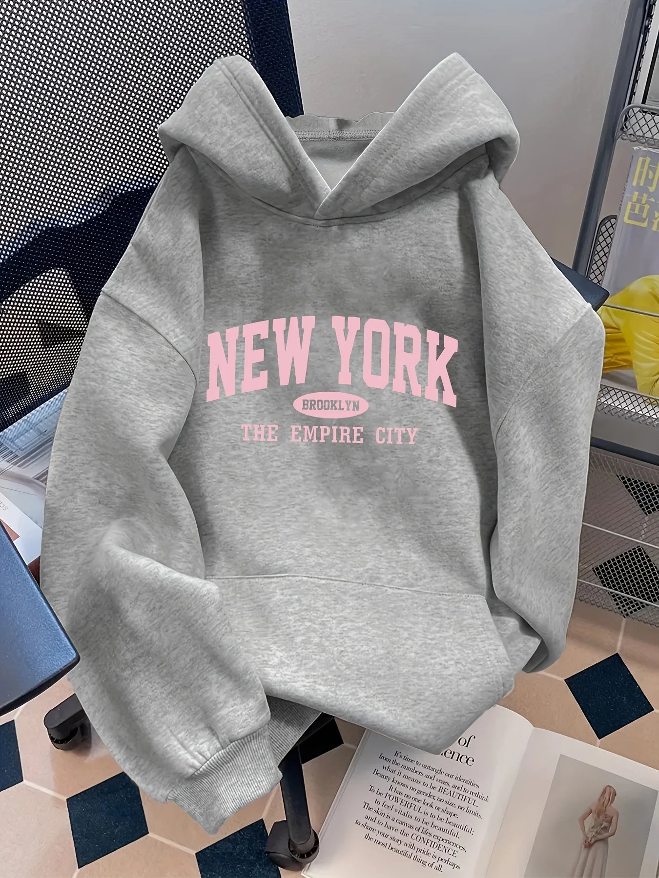 Letter-Print Pullover Hoodie