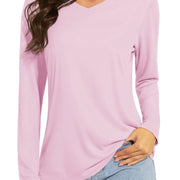 TACVASEN Summer UPF 50+ Long Sleeve T-Shirts Womens Sun Protection V Neck Fashion Tee Shirts Quick Dry Outdoor Hiking Pullover
