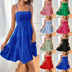 Smocked Tiered Swing Mini Dress