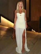 Backless Mesh Maxi Dress