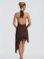 Cut-Out Halter Bodysuit & Mini Skirt Set