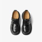 Aurelia Sun Double-Buckle Patent Leather Loafers – Black