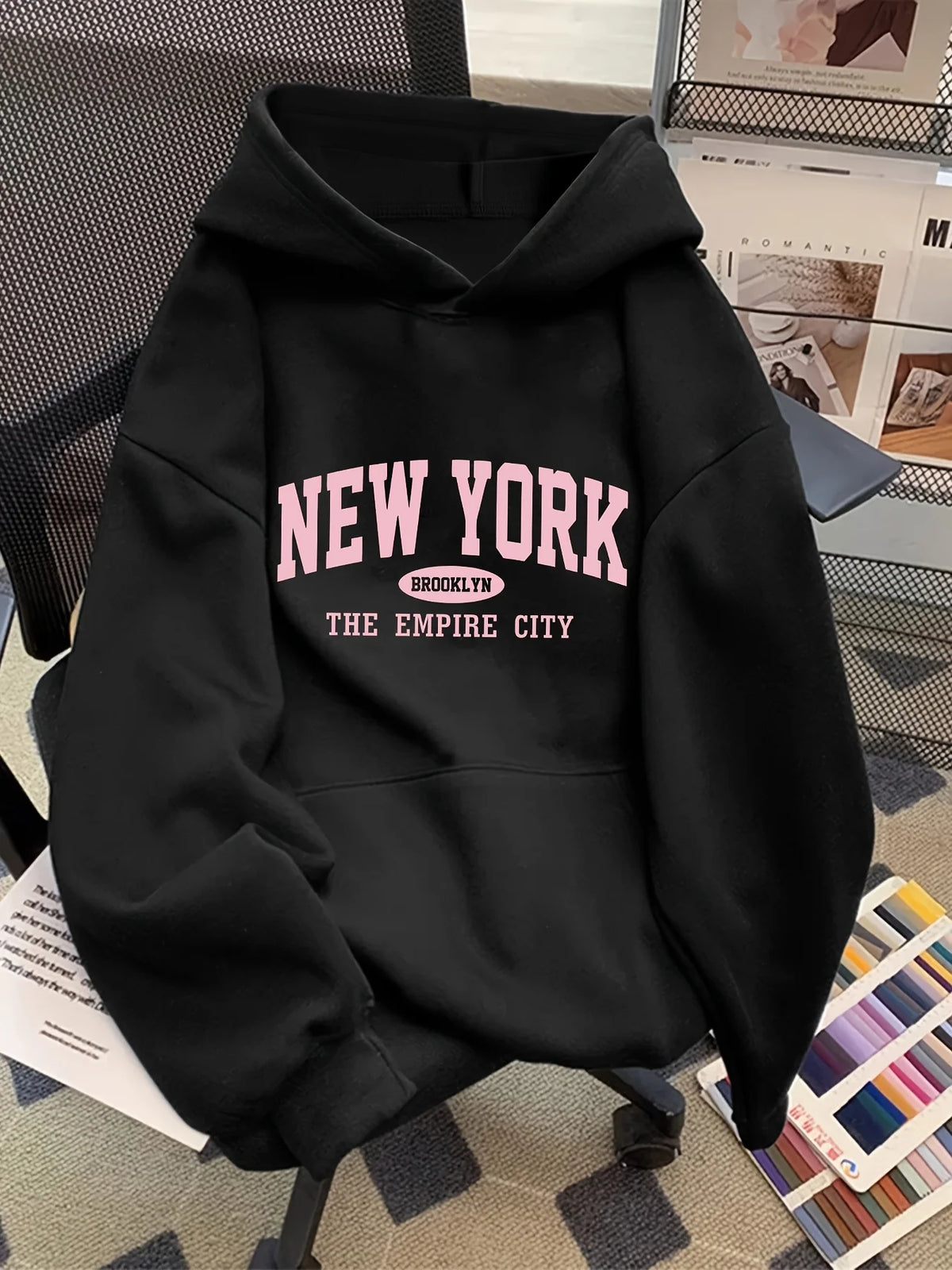 Letter-Print Pullover Hoodie