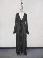 Ruffle-Sleeve Chiffon Beach Tunic