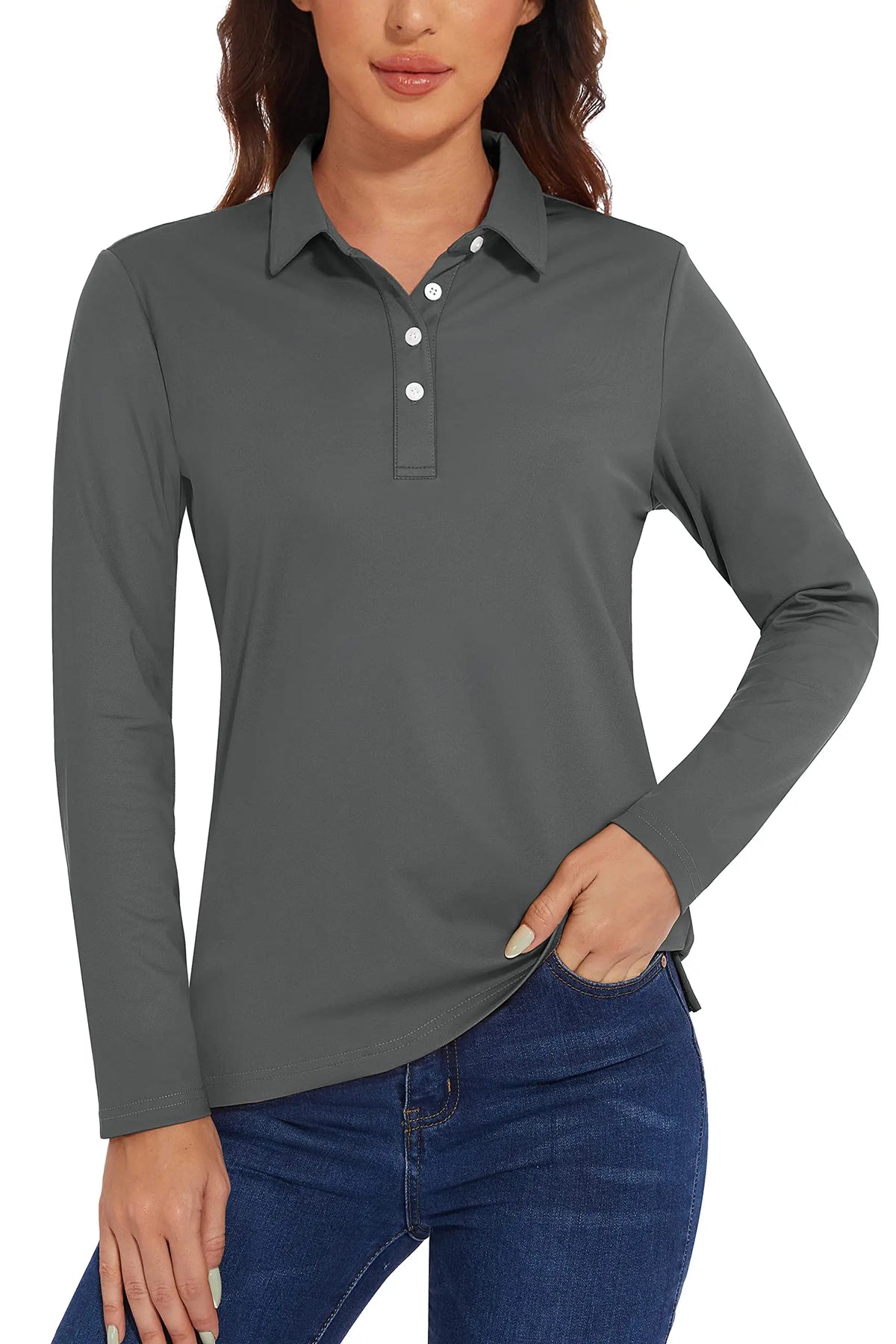 UPF 50+ Long-Sleeve Golf Polo