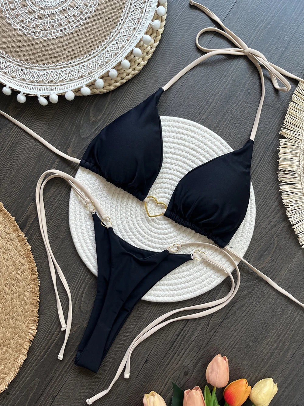 Aurelia Sun Triangle Tie-Side Bikini – Style E – image 17