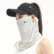 Durable UV Protection Sunscreen Face Veil Breathable Sunshade Ice Silk Face Mask Ear Hanging Summer Face Cover
