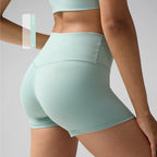 Aurelia Sun Quick-Dry High-Waist Yoga Shorts – Baby Blue – image 7