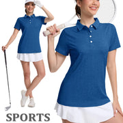 TACVASEN 4 Buttons Polos T-Shirts Womens Summer Short Sleeve Athletic Golf Polos Tee Shirts Sports Casual Work Pullover T-shirts