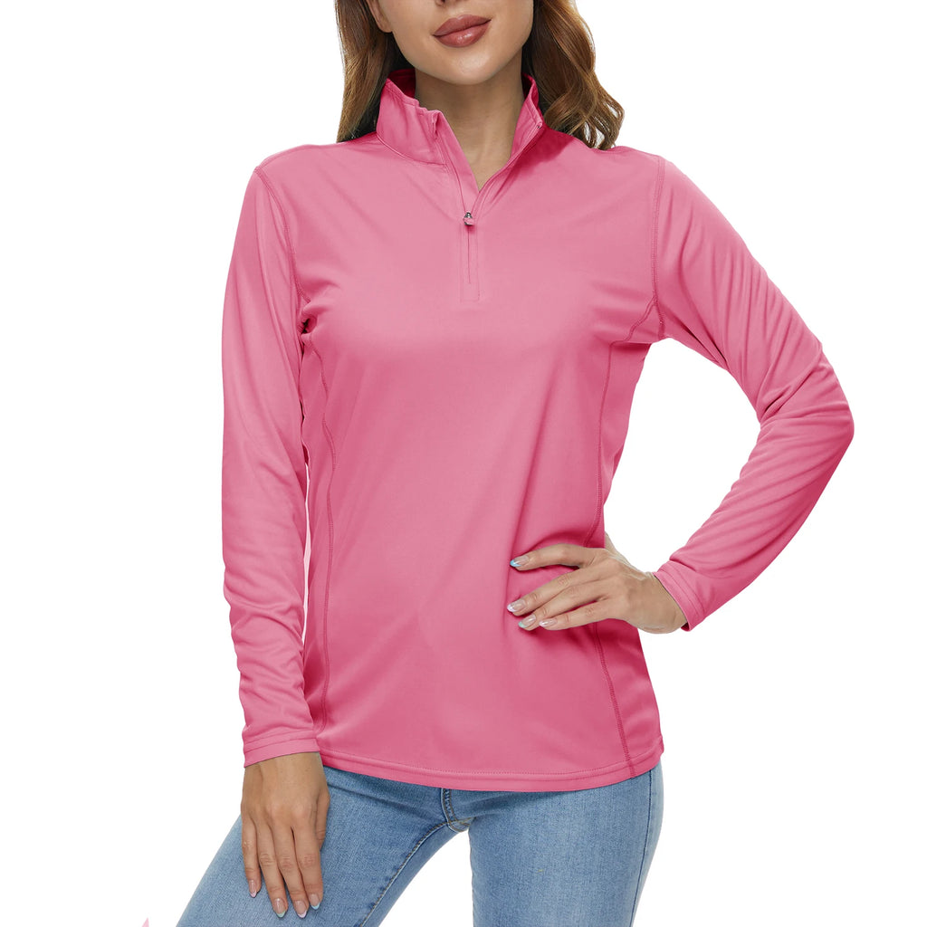 TACVASEN UPF50+ Sneldrogende prestatie-T-shirts met lange mouwen Dameszonbescherming Hardlopen Wandelen Vissen T-shirts Tops Outdoor