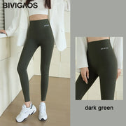BIVIGAOS Summer Letters Ultra-Thin Shark Leggings Women High Waist Tight Fitness Leggings Seamless Sexy Sun Protection Leggings