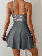 Floral Wrap Swim Dress