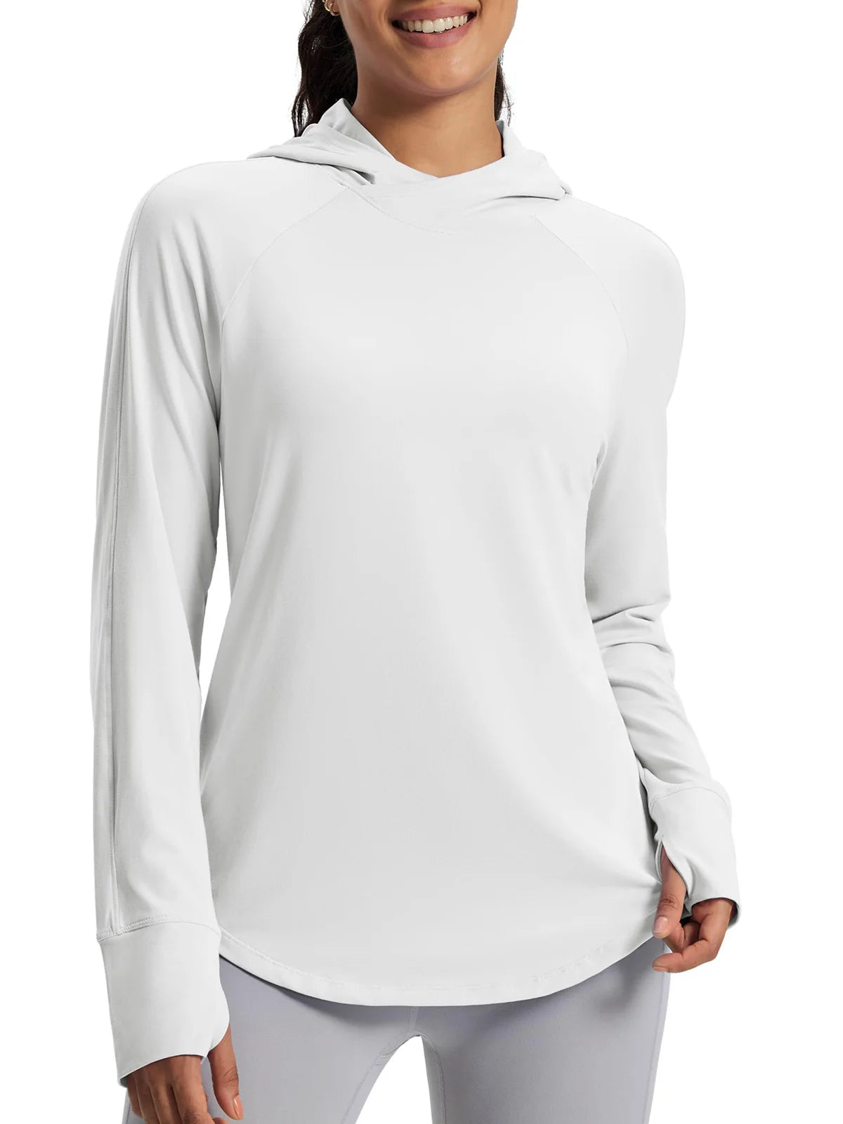 TACVASEN Womens UPF50+Sun Protection Crossed Collar Hoodie SPFUV Shirt Long Sleeve Quick Dry Shirt with Ponytail Hole Thumb Hole