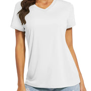 TACVASEN UPF 50+ Summer Short Sleeve V-Neck T-shirts Womens Sun Protection T-shirts Quick Dry Hiking Running Tee Shirts Tops