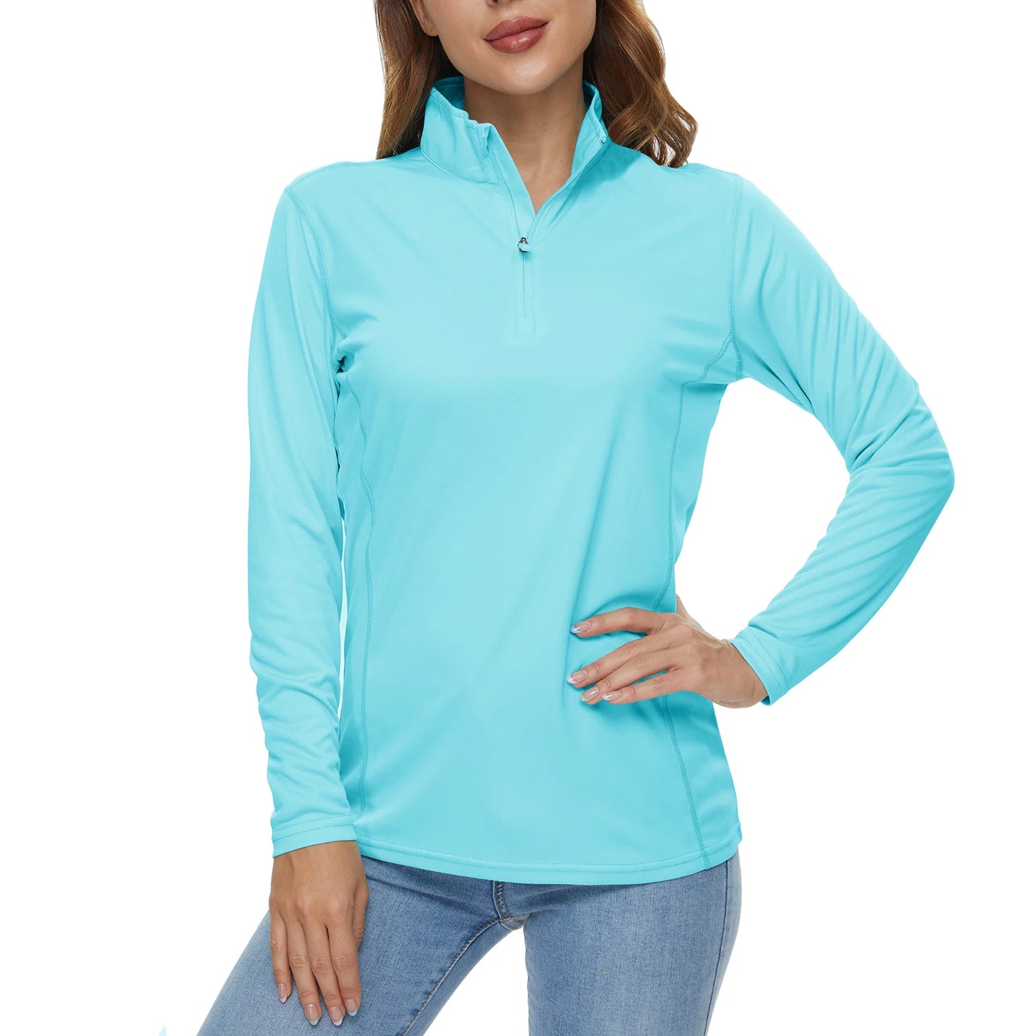 TACVASEN UPF50+ Sneldrogende prestatie-T-shirts met lange mouwen Dameszonbescherming Hardlopen Wandelen Vissen T-shirts Tops Outdoor