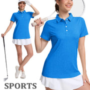 TACVASEN 4 Buttons Polos T-Shirts Womens Summer Short Sleeve Athletic Golf Polos Tee Shirts Sports Casual Work Pullover T-shirts