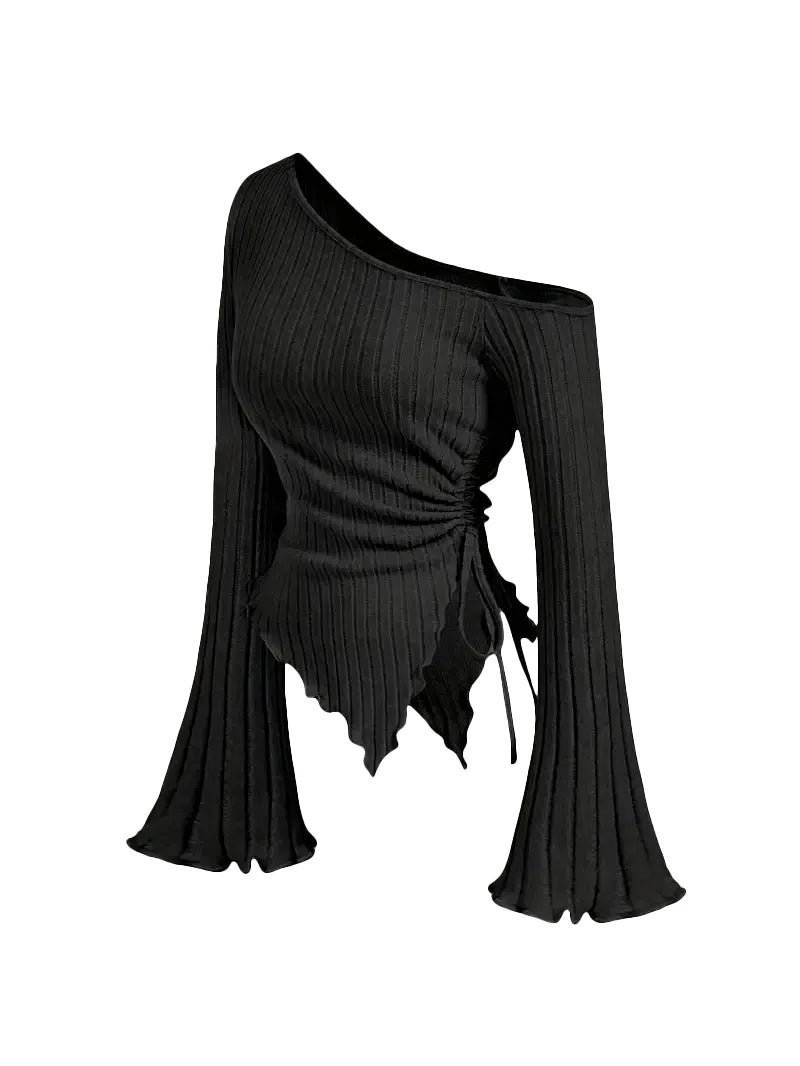 Asymmetric Flare-Sleeve Top