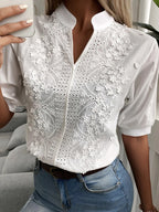 Floral Embroidered Lace Blouse