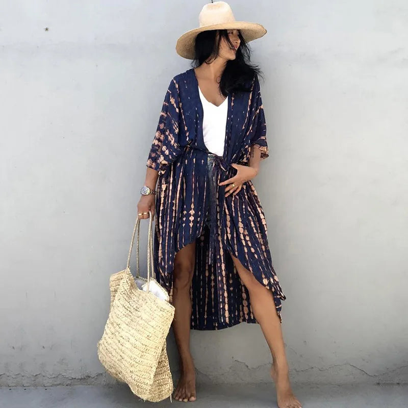 Tie-Dye Kimono Beach Cover-Up