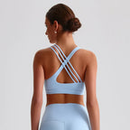 Aurelia Sun Wide-Strap Crossback Sports Bra – Navy Blue – image 1
