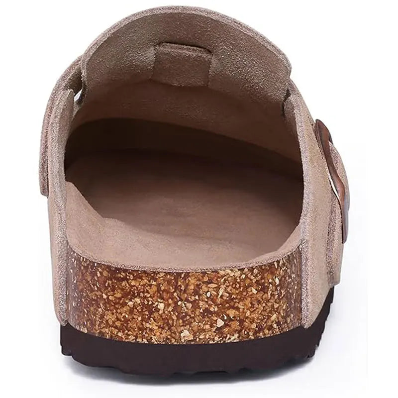 Suede-Look Cork Footbed Clogs