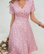 Floral V-Neck Mini Dress