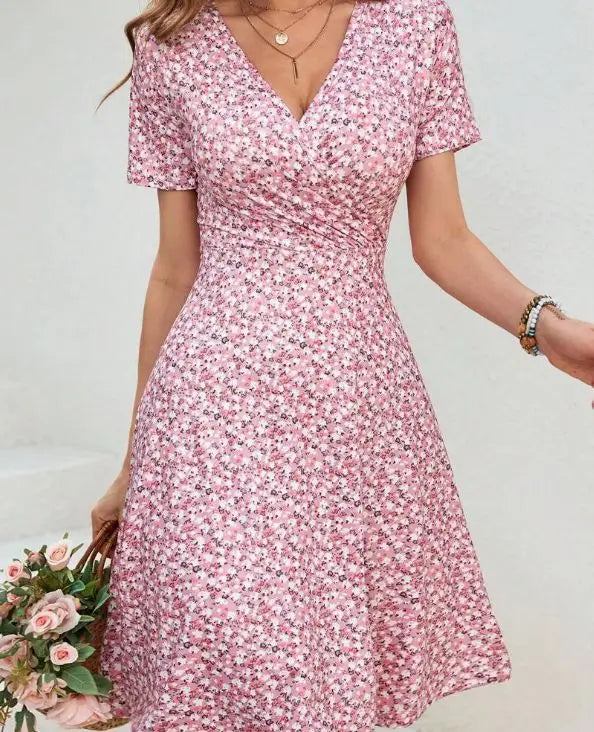 Floral V-Neck Mini Dress