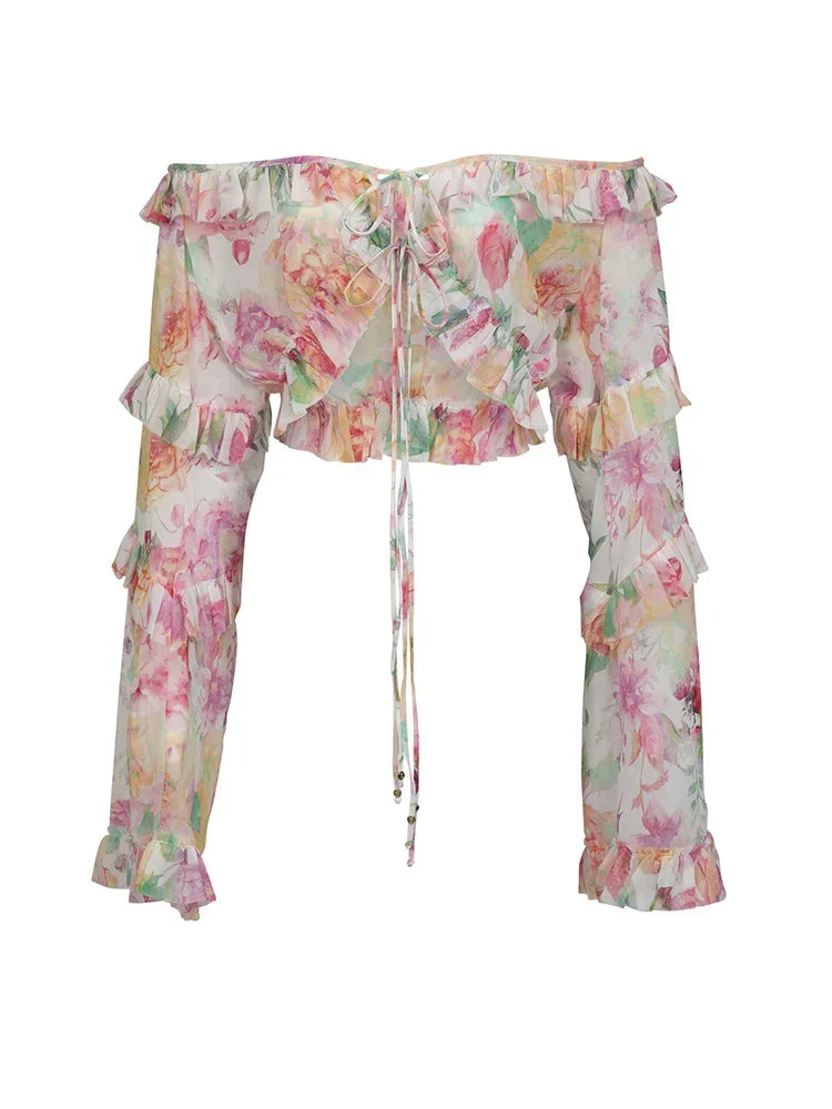 Pleated Two-Piece Beach Cover-Up Set