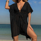 Long-Sleeve Wrap Cover-Up Dress