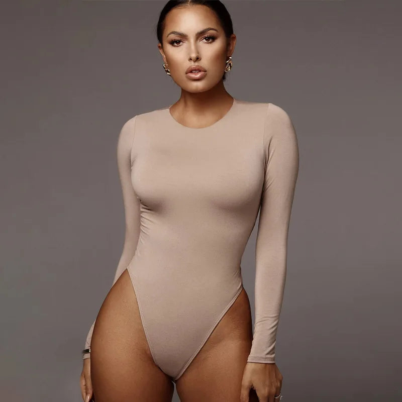 Long-Sleeve Crew-Neck Bodysuit